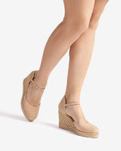 Carica l'immagine nel visualizzatore di Gallery, Espadrillas con zeppa alta in pelle scamosciata Sandia