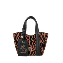 Carica l'immagine nel visualizzatore di Gallery, Mini bag a mano Vicky con stampa animalier colore cuoio