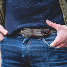 Carica l'immagine nel visualizzatore di Gallery, Cintura elastica intrecciata Taupe beige