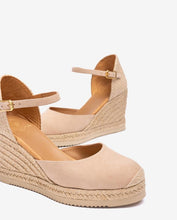 Carica l'immagine nel visualizzatore di Gallery, Espadrillas con zeppa alta in pelle scamosciata Sandia
