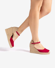 Carica l'immagine nel visualizzatore di Gallery, Espadrillas con zeppa alta in pelle scamosciata SKIN
