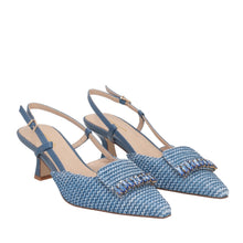 Carica l'immagine nel visualizzatore di Gallery, SLINGBACK DENISE IN RAFIA COLORE JEANS