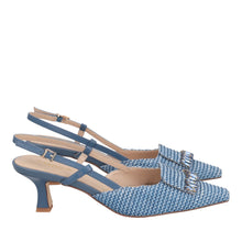 Carica l'immagine nel visualizzatore di Gallery, SLINGBACK DENISE IN RAFIA COLORE JEANS