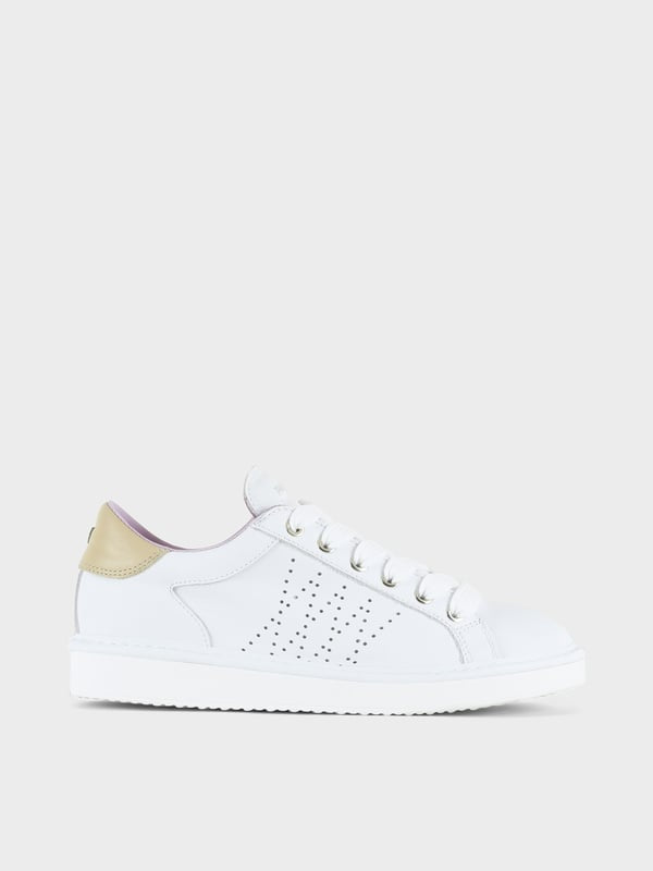 SCARPA ALLACCIATA P01 UOMO IN PELLE E SUEDE BIANCO-SABBIA