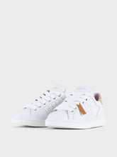 Carica l&#39;immagine nel visualizzatore di Gallery, SCARPA ALLACCIATA P01 DONNA IN PELLE BIANCO-ORO

