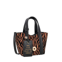 Carica l'immagine nel visualizzatore di Gallery, Mini bag a mano Vicky con stampa animalier colore cuoio
