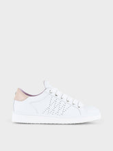 Carica l&#39;immagine nel visualizzatore di Gallery, SCARPA ALLACCIATA P01 DONNA IN PELLE BIANCO-ROSA CIPRIA

