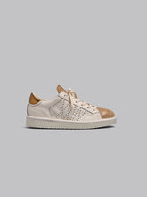 Carica l&#39;immagine nel visualizzatore di Gallery, SCARPA ALLACCIATA P01 DONNA IN PELLE E SUEDE LUREX AVORIO-ORO
