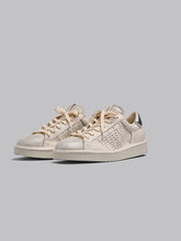 Carica l&#39;immagine nel visualizzatore di Gallery, SCARPA ALLACCIATA P01 DONNA IN PELLE E SUEDE LUREX AVORIO-ARGENTO

