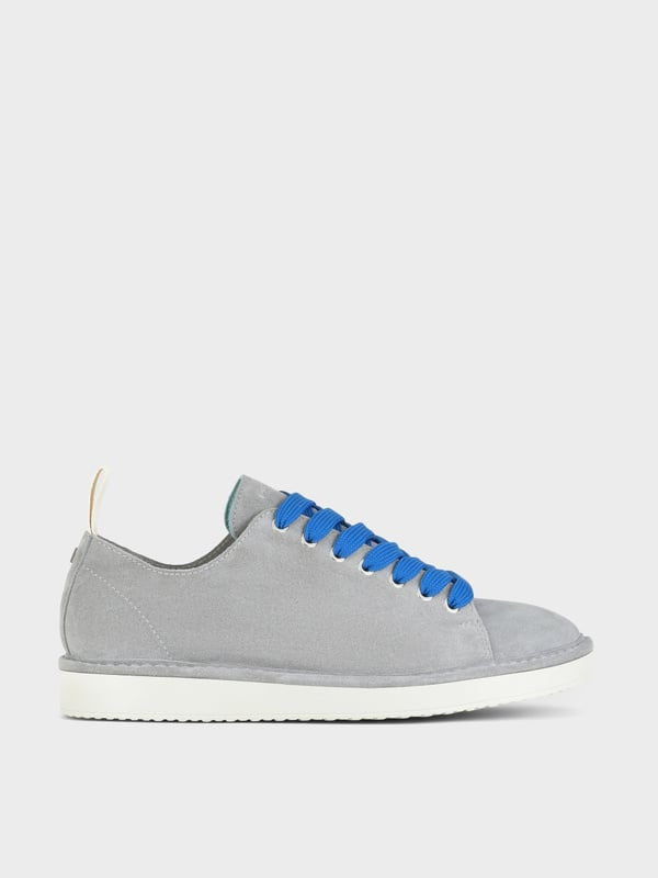SCARPA ALLACCIATA P01 UOMO IN SUEDE GRIGIO-BLU ROYAL