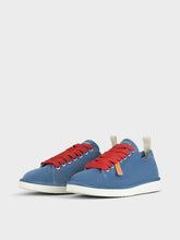 Carica l&#39;immagine nel visualizzatore di Gallery, SCARPA ALLACCIATA P01 UOMO IN SUEDE BLUE-ROSSO
