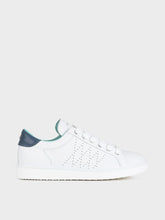 Carica l&#39;immagine nel visualizzatore di Gallery, SCARPA ALLACCIATA P01 UOMO IN PELLE BIANCO-BLU
