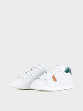 Carica l&#39;immagine nel visualizzatore di Gallery, SCARPA ALLACCIATA P01 UOMO IN PELLE BIANCO-BLU

