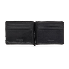 Carica l'immagine nel visualizzatore di Gallery, Momodesign portafoglio portacarte con ferma banconote Dollaro in vera pelle nero
