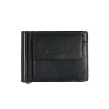 Carica l'immagine nel visualizzatore di Gallery, Momodesign portafoglio portacarte con ferma banconote Dollaro in vera pelle nero
